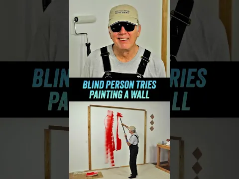 Blind Person Tries Painting A Wall