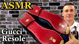ASMR - GUCCI LOAFER RESOLE | Cobbler Shoe Repair asmr | 4K