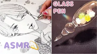 金平糖のガラスペンでモノクロのイラストを描く🌟ASMR 作業用BGM/睡眠用BGM/ペンの音