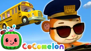 Wheels On The Monkey Bus Go Off The Road🚌CoComelon Animal Time Kids Songs | Animal Songs for Babies