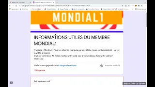 MONDIAL1: COMMENT UTILISER SON ID POUR REMPLIR LE FORMULAIRE DES MEMBRES ?