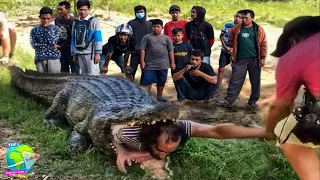 Warga Histeris!! Detik² Pria Pencari Ikan Dikeluarkan Dari Mulut Buaya Raksasa 600Kg! DiteL4n Hidup²