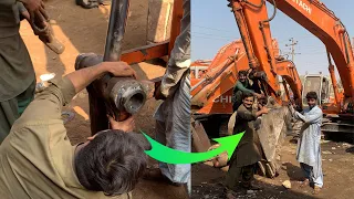 Excavator 200 bucket fitting method in Pakistan || 2024