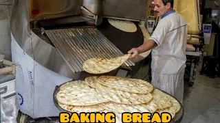 Cooking delicious machine bread in Iran