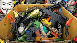 Ultimate Toy Gun Box Unboxing! Uzi SMG, Golden Dragon Pistol, Karambit Knives & Gatling Blaster