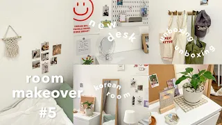 room make over #5🧚🏻🪴 : kamar 2x3 , unboxing , new plant , cute poster, new desk🤩