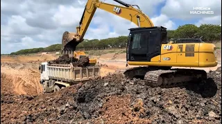 EXCELLENT HITACHI ZAXIS  EXCAVATION AND HYUNDAI DUMP TRUCKS
