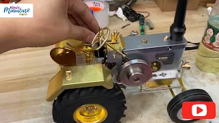 Realistic Tractor 2.2cc Mini Double-cylinder Four-stroke Engine Model #viralvideo #engine #tractor
