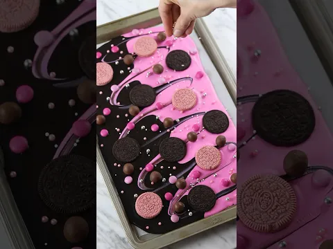 BLACKPINK Chocolate Bark 🖤💗 #baking #shorts
