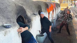5000 Flatbread in 8 tandoor | Light fire 100 Tandoors a Day | Uzbek cuisine