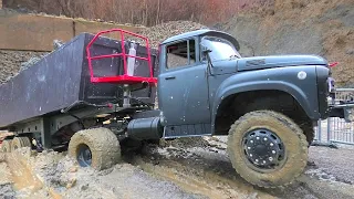 RC SCANIA 560 STUCK! RUSSIAN ZIL 4X4 NEEDS HELP! VOLVO A45G IS THE STONGEST!