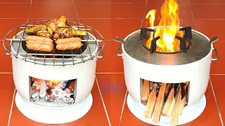 Multi-function wood stove - Great idea from cement and old rice cooker