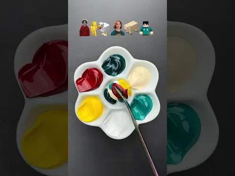 Satisfying color mixing of Minecraft movie characters #satisfying #colormixing #minecraftmovie