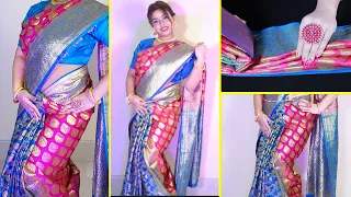 মাত্র ২ মিনিটেই সিল্কের ভারী শাড়ি পরার চমৎকার ট্রিকস - How to Wear SILK SAREE Perfectly | Sanchita