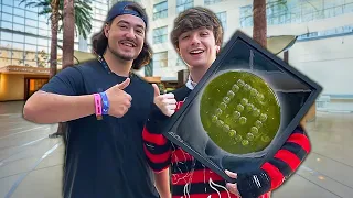 Surprising Karl with a Giant Karl Gummy!