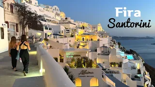 [4K] 🇬🇷 Walking tour of Fira, Santorini, Greece💙