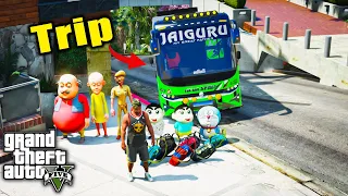 GTA 5: Franklin & Shinchan Luxury Bus Trip in Gta5.!(Gta5 mods)