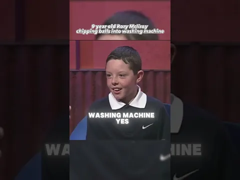 9 year old Rory McIlroy chipping balls into washing machine