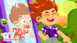 ¡Cuidado! El Dr. Spooky tiene un espejo mágico que vuelve malvado al equipo Superzoo