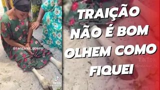Mulher africana  traiu o seu marido e acordou com pernas de vaca que parece de cabrito