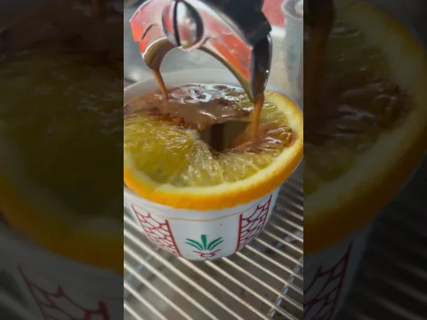 Espresso ☕️ with a slice of Orange 🍊😍😋❤️#shorts #short #shortvideo #espresso #lemon #blackcoffee