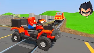 MAJOR TRAIN CRASHES #110 - Lego Toy Car Destruction - Brick Rigs Gameplay @BeamNGwithRyan