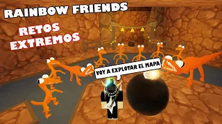 RETOS EN RAINBOW FRIENDS - EXPLOTAMOS EL MAPA? 😈  - ROBLOX