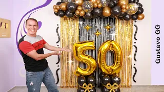 DECORACION CON GLOBOS 🎈🎉 (Guirnalda de globos) - Decoracion de cumpleaños para hombre - Gustavo gg
