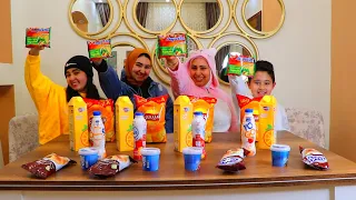 تحدي الاكل ف دقيقة واحدة(جبنا ابو العيد)🤣| فيديو للضحك