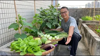 So happy! There are still watermelons, cucumbers, and cowpeas to pick from