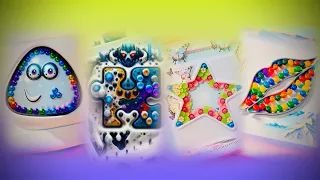 Poop, Puzzle piece, Star and Rainbow lips