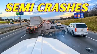 Best of Semi Truck Crashes Compilation - 1