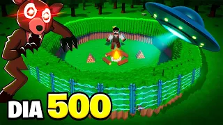CRIEI A BASE GIGANTE COM TECNOLOGIA ALIEN E SOBREVIVI 500 DIAS NO 99 NIGHTS IN THE FOREST!!!!