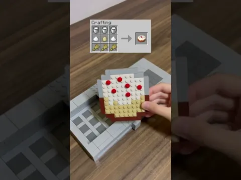 Crafting Minecraft Cake BUT Lego! #shorts