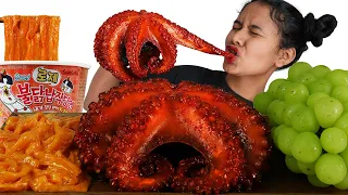 직접만든 불닭 대왕문어 로제 납작당면 ZOANA Mukbang 먹방 Giant Octopus Eatingshow