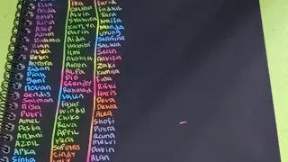 Menulis nama cantik warna warni .