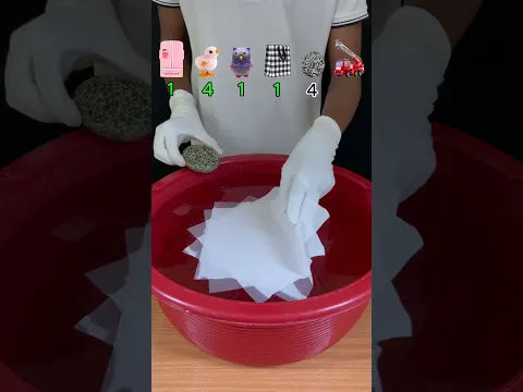 TRY TO GUESS HOW MANY TISSUE PAPER IT TOOKS!  #asmr #experiment #satisfying #water