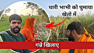 शादी के अगले दिन का टूर खेतों में थारी भाभी के साथ #rahuldhandlaniya #farmer