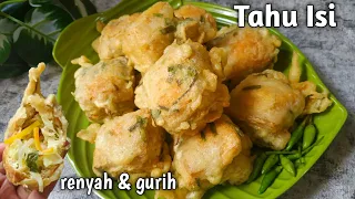 Tahu isi renyah dan gurih | adonan tepung takaran sendok | gorengan