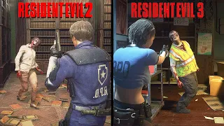 Resident Evil 2 VS Resident Evil 3 | Comparación de Física y Detalles