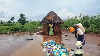 A Day in Life of 5 Wives with their 40 children #Cooking on a rainy day//Video Compilation.