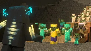 Zombie Army Vs Warden (Minecraft Animation)