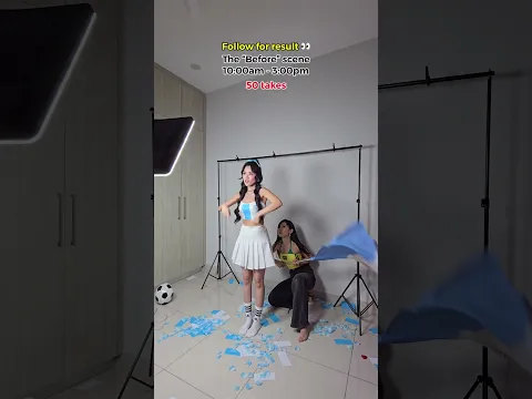 Behind the scenes was so chaotic 😂 Follow me for the result! 💙#FIFAWorldCup #argentina