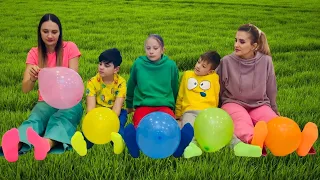 Socks and Balloons Popping Challenge / Learn Colors for Kids