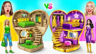 Κατασκευάζουμε Τρομακτική Κούκλα Σπίτι Bratz Πλούσιος εναντίον Φτωχού Challenge | Φάρσας Πόλεμοι