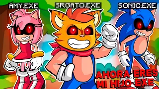 ¡ME CONVIERTO EN EL HIJO DE SONIC.EXE Y AMY.EXE! 😨 | SRGATO EN LA FAMILIA DE SONIC.EXE EN MINECRAFT