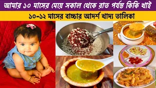 ১০ মাসের বাচ্চার খাদ্য তালিকা/১০-১১-১২ মাসের বাচ্চার সারাদিনের খাবার/10 month baby food chart bangla