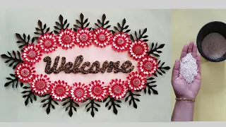 WELCOME DOOR HANGER - Welcome Crafts Ideas - Welcome Wall Hanging - Welcome board Ideas  DIY Crafts