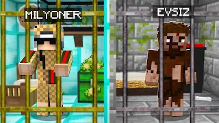 MİLYONER HAPİSHANE VS EVSİZ HAPİSHANE 😱 - Minecraft