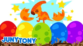 Coloridos Huevos de Dinosaurios | Canción de Colores | Dinosaurios Bebés | JunyTony en español